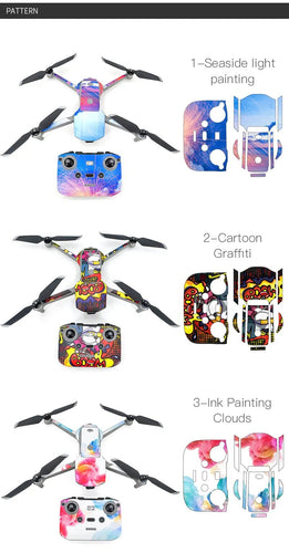 Body + Remote Controller Stikers  for DJI Mavic Air 2 (Cartoon graffiti)