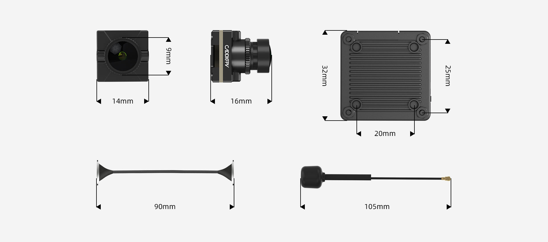 9759 7 fpv camera walksnail avatar nano kit v3 with 14cm cable