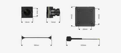 9759 7 fpv camera walksnail avatar nano kit v3 with 14cm cable